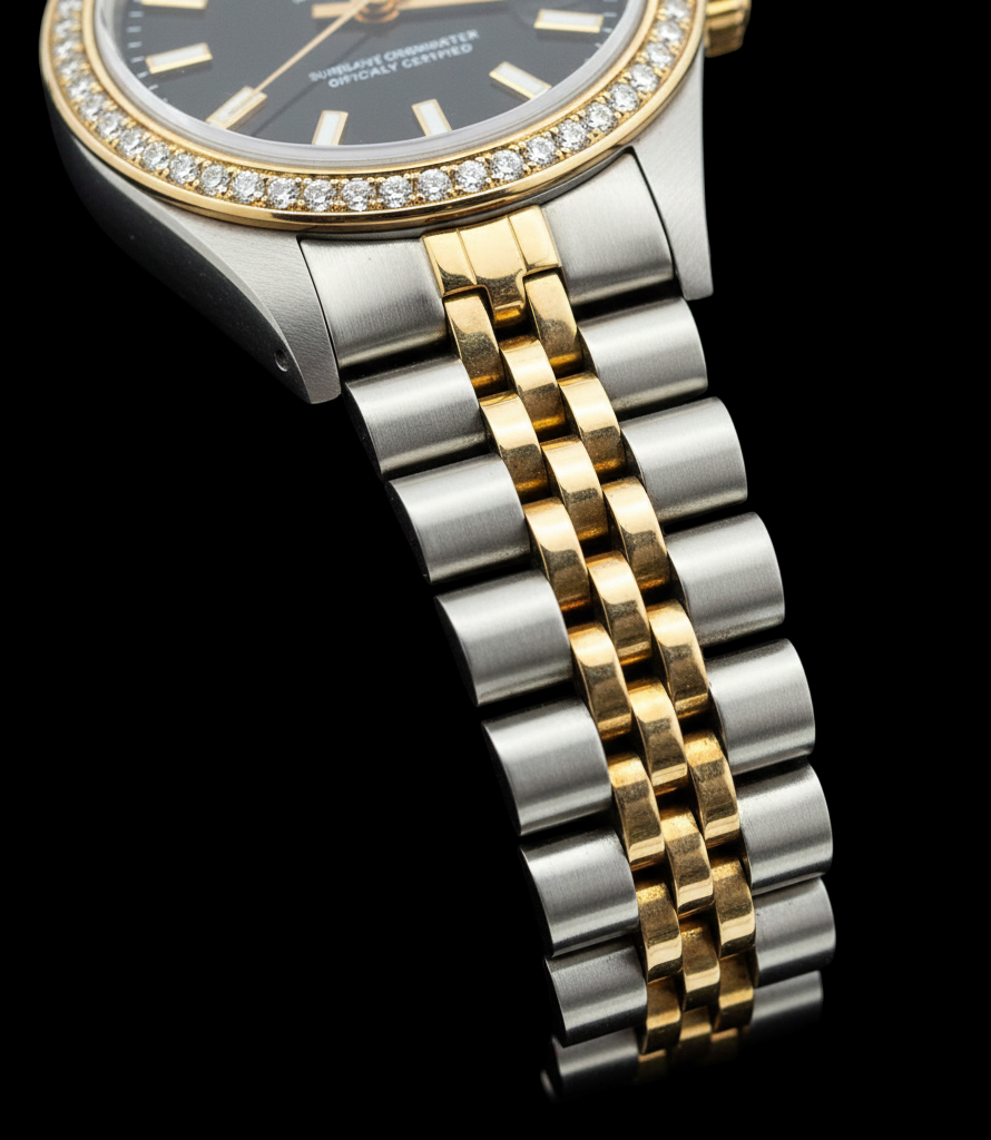 Diamond Bezel Rolex Datejust Lady Watch Dial Jubilee Ss & Gold