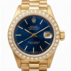 Diamond Bezel Rolex Dj Women Watch President Style Yg Blue Stick