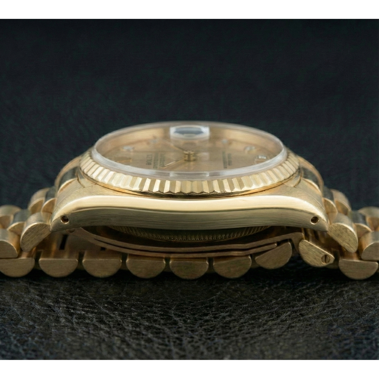 Diamond Dial Rolex Presidential Gold Watch Champagne Brushed Dial