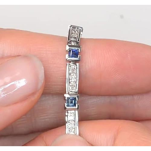 Diamond Women Bracelet Ceylon Blue Sapphire Jewelry