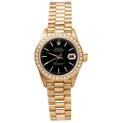 Dj Rolex Black Stick Dial Presidential Watch Gold Diamond Bezel