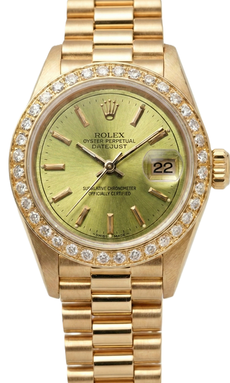 Dj Rolex Presidential Style Diamond Dial Champagne Stick Dial