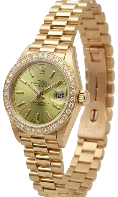 Dj Rolex Presidential Style Diamond Dial Champagne Stick Dial