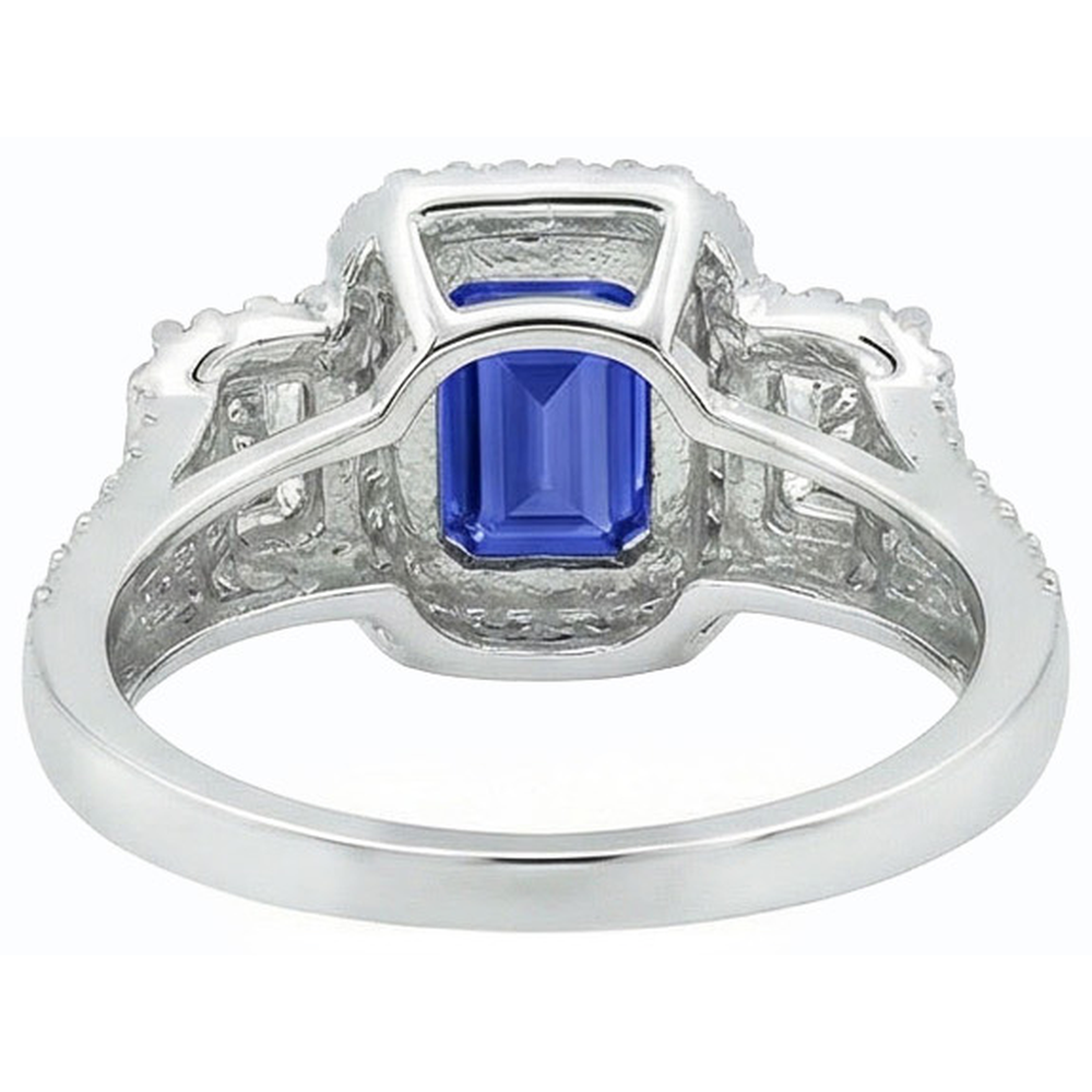 natural emerald sapphire 3.50ct ring top view