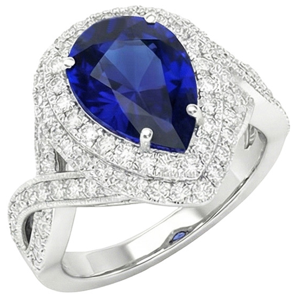 natural round sapphire 6.50ct ring side angle