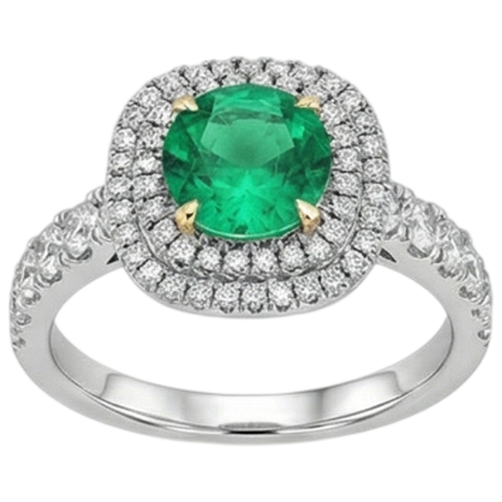 Genuine Emerald Precious Stone Ring – side view