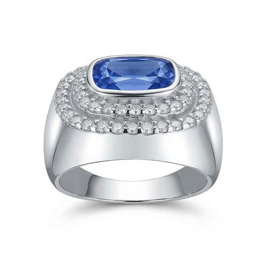 natural round sapphire 4.50ct watch top view