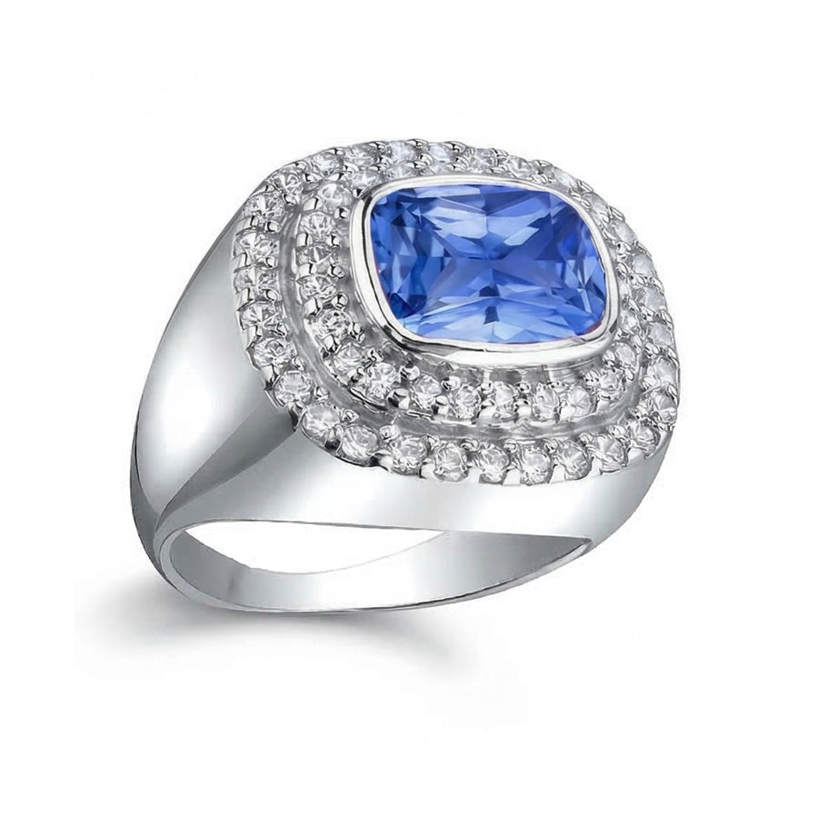 natural round sapphire 4.50ct watch close up detail