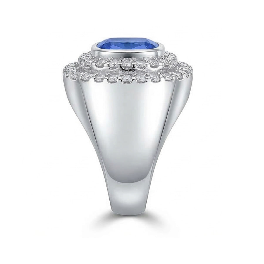 natural round sapphire 4.50ct watch profile view