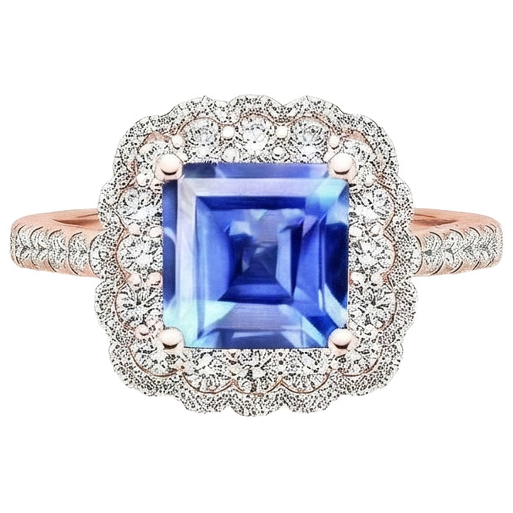 natural round sapphire 5ct ring side angle