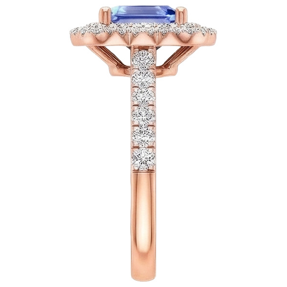 natural round sapphire 5ct ring profile view