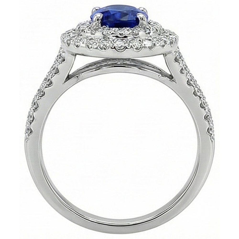 natural round sapphire 11.25ct ring side angle