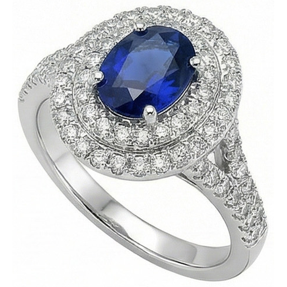 natural round sapphire 11.25ct ring top view