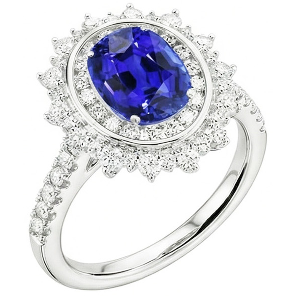 natural round sapphire 4ct watch top view