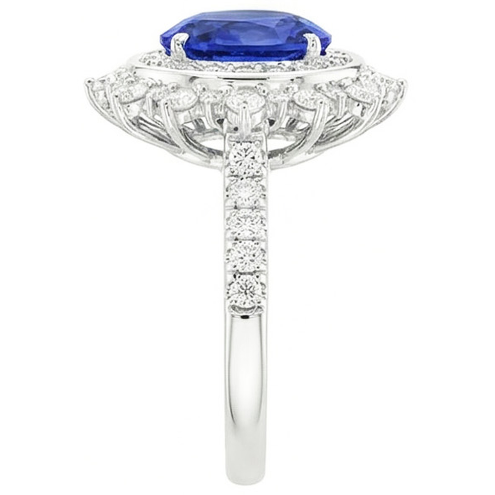natural round sapphire 4ct watch profile view