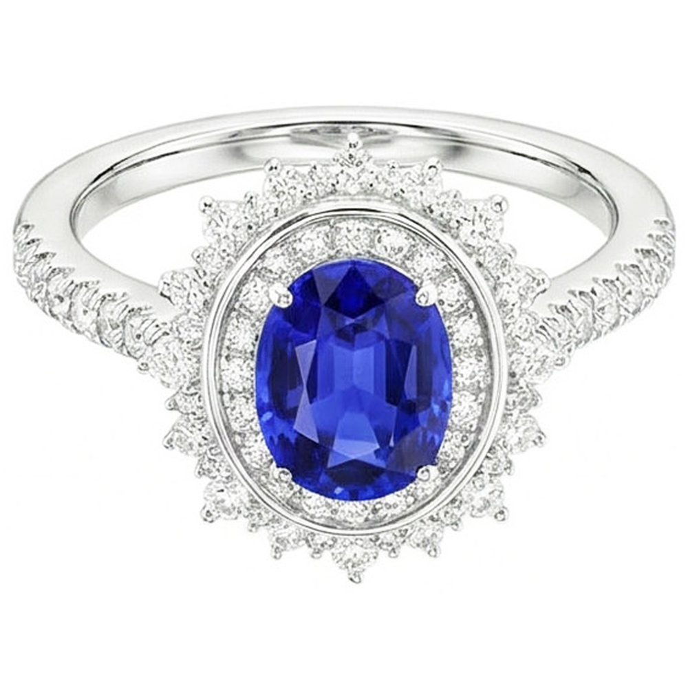 natural round sapphire 4ct watch side angle