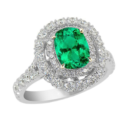 GIA Certified Colombian Emerald Precious Stone Ring 2 ct – 14K