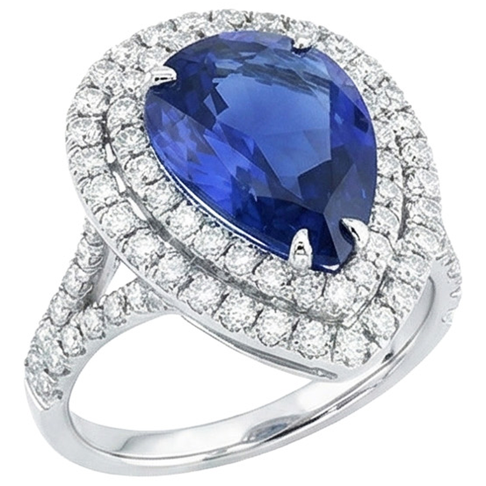 natural round sapphire 6.50ct ring side angle