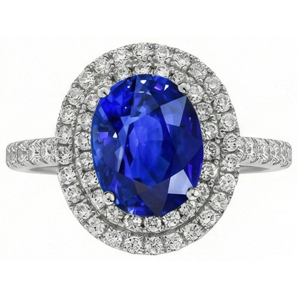 natural round sapphire 2ct ring side angle