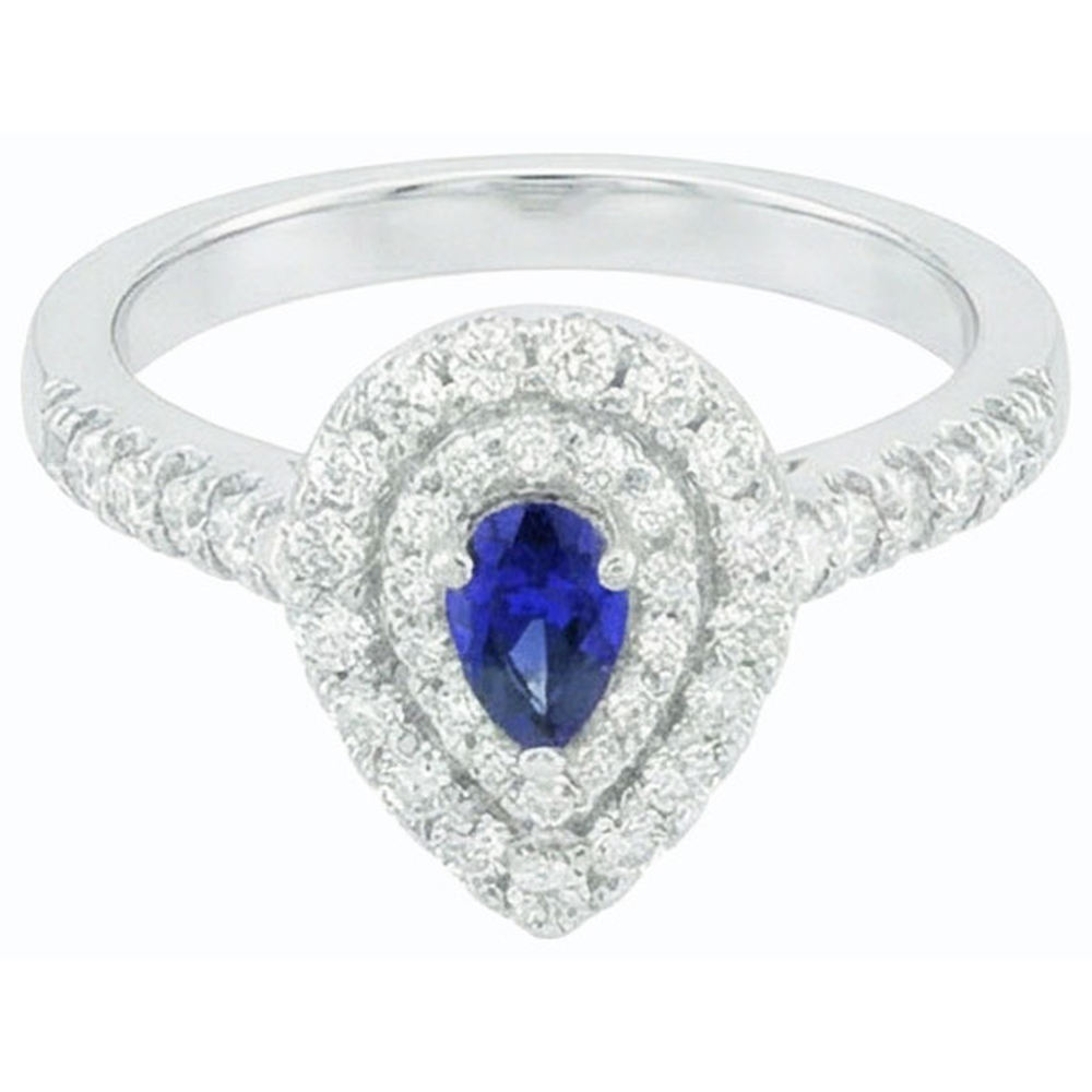 natural round sapphire 3ct ring side angle