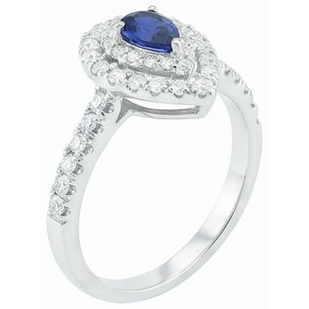 natural round sapphire 3ct ring profile view