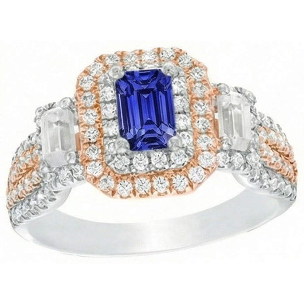 natural emerald sapphire 4ct ring close up detail