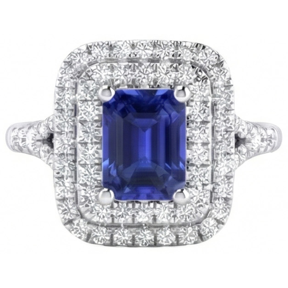 natural emerald sapphire 4ct ring side angle