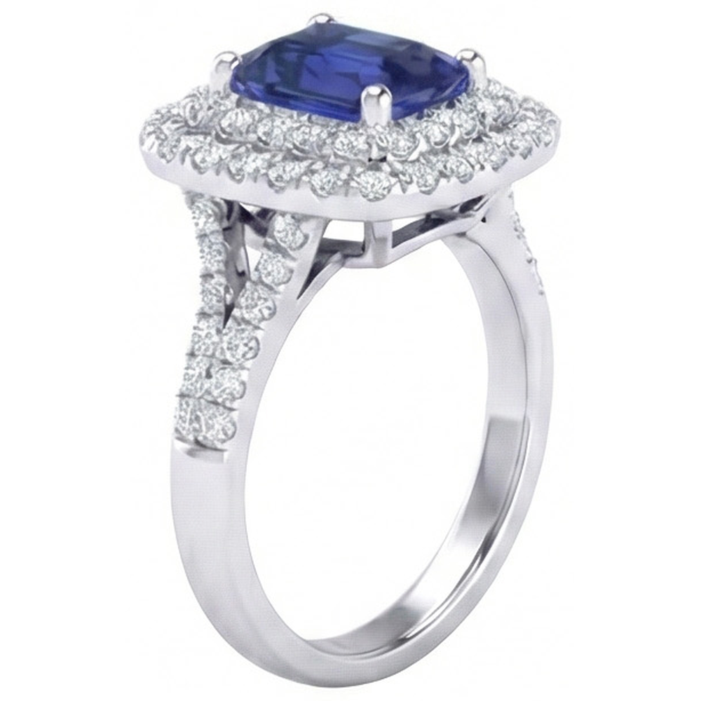 natural emerald sapphire 4ct ring top view