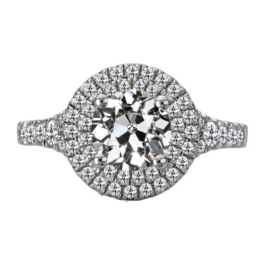 Brilliant Diamond Halo Engagement Ring 3.50-ct 14K White Gold – main view