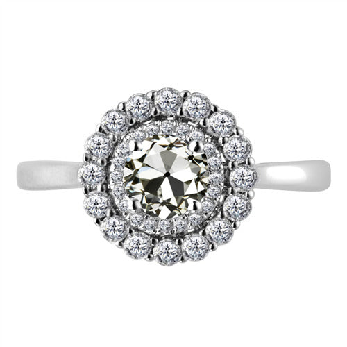 Halo Engagement Ring 14K White Gold with Diamond – main view