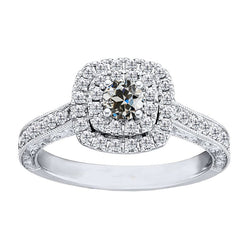 Old Mine Cut Halo Engagement Ring – Fine Diamond 1.50 ct 14