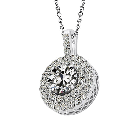 Sophisticated Brilliant Diamond Halo 1 ct – main view