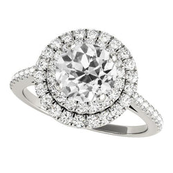 Double Halo Ring Old Miner Natural Diamond With Accents Pave Set 5.50 Carats