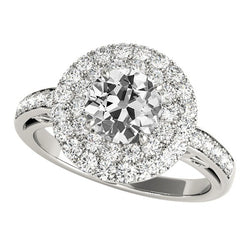 Double Halo Wedding Ring Genuine Old Miner Diamond Women's Jewelry 5.50 Carats