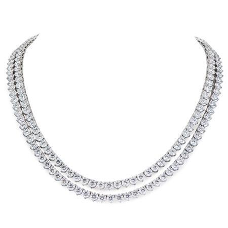 Double Row 52 Ct Genuine Diamonds Ladies Necklace 14K White Gold New