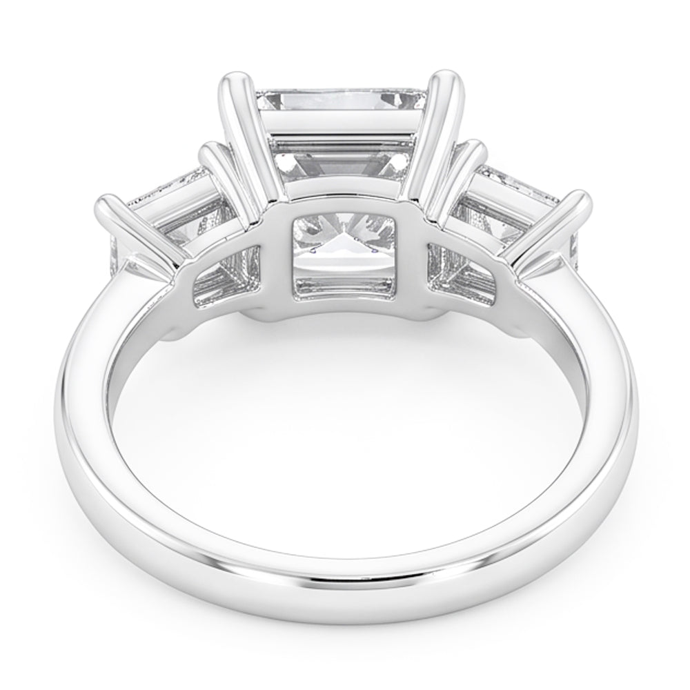 Eagle Claw Prongs French Cut Genuine Natural Earth Mined Diamond ( Not Lab Grown ) Three Stone Ring 4 Carats