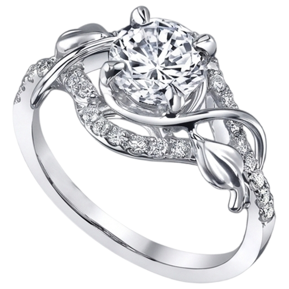 Eagle Claws Round Real Natural Earth Mined Diamond ( Not Lab Grown ) Engagement Ring 1.75 Carats White Gold 14K