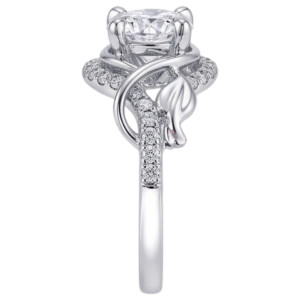 Eagle Claws Round Real Natural Earth Mined Diamond ( Not Lab Grown ) Engagement Ring 1.75 Carats White Gold 14K