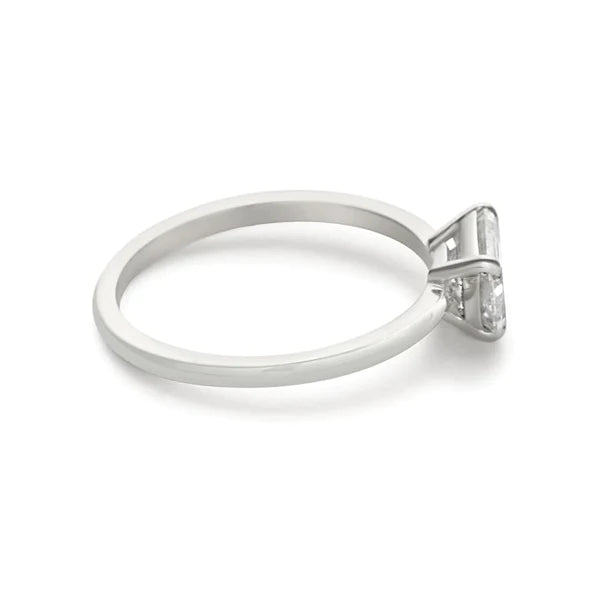 Eagle Claw Prongs Emerald Cut Solitaire Natural Diamond Classic Ring