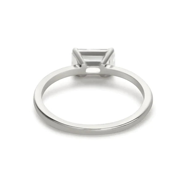 Eagle Claw Prongs Emerald Cut Solitaire Natural Diamond Classic Ring