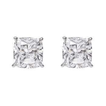 Eagle Claws Cushion Cut Real Diamond Stud Earring Gold Jewelry Prong Set