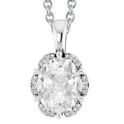 Eagle Claws Halo Real Diamond Pendant Oval Old Mine Cut 6.50 Carats