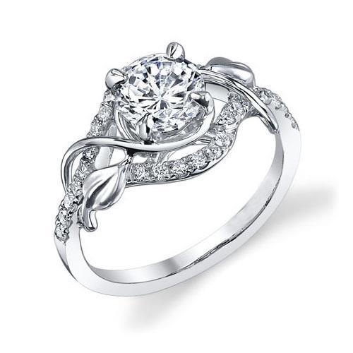 Eagle Claws Round Real Diamond Engagement Ring 1.75 Carats White Gold 14K