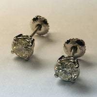 Earrings 1.80 Carats Round Genuine Diamond Studs