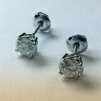 Earrings 1.80 Carats Round Genuine Diamond Studs