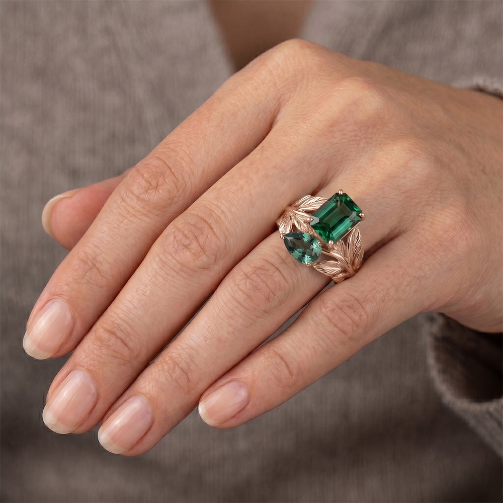 Earth-Mined Blue Sapphire Colored Stone Ring – 14 Karat Rose