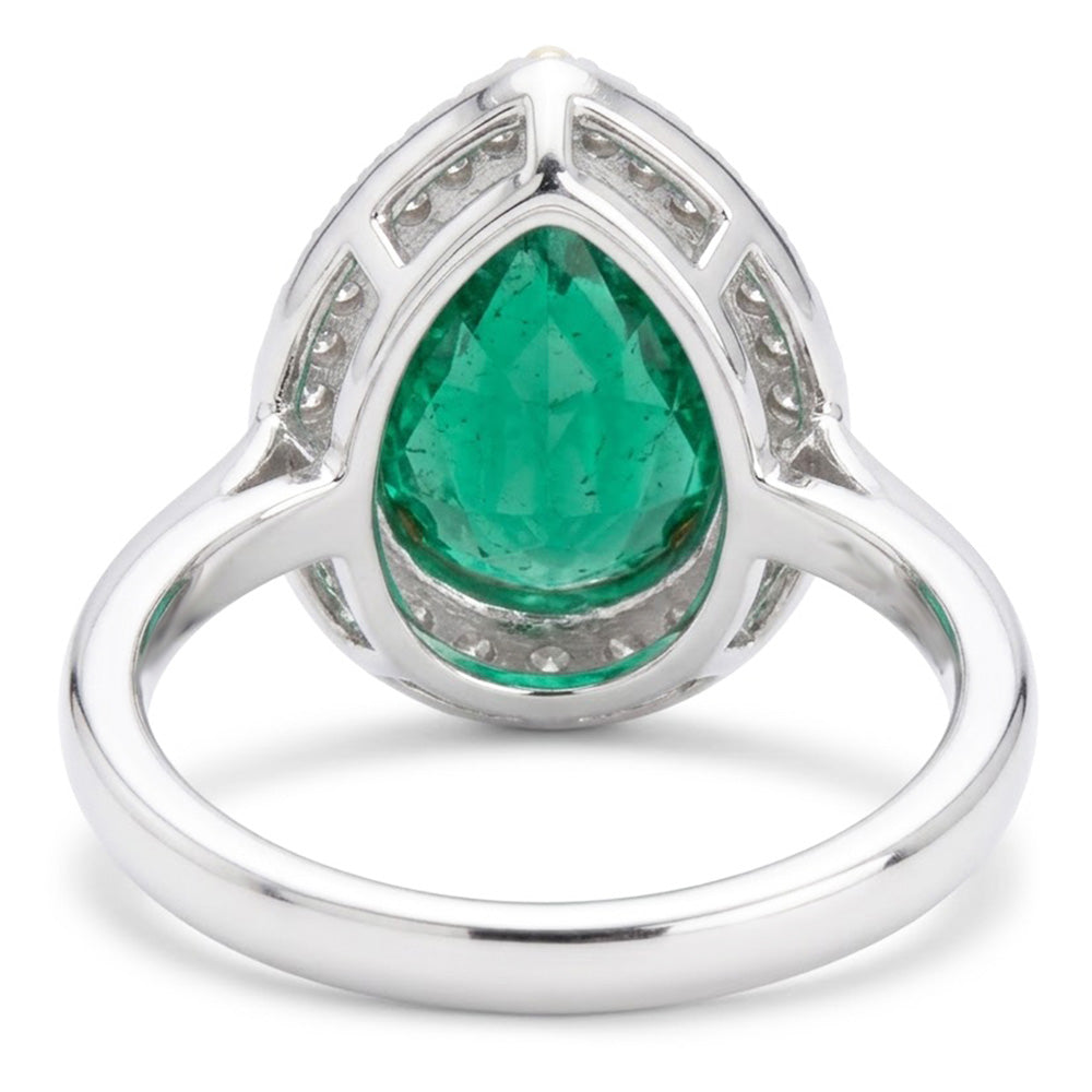 Earth-Mined Emerald Colored Stone Ring – 14K Two Tone Gold 2 ct