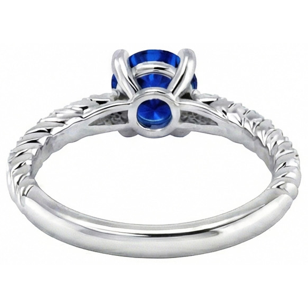 Edwardian Sapphire And Natural Earth Mined Diamond ( Not Lab Grown )  Ring For Women