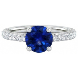 Natural Sapphire Ring 2ct - White Gold 14K