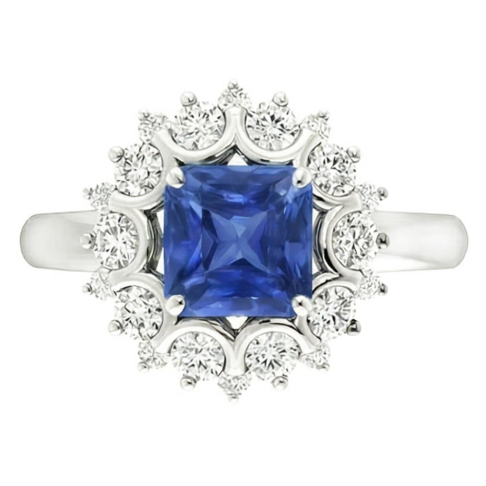 Edwardian Sapphire And Natural Earth Mined Diamond ( Not Lab Grown ) Ring